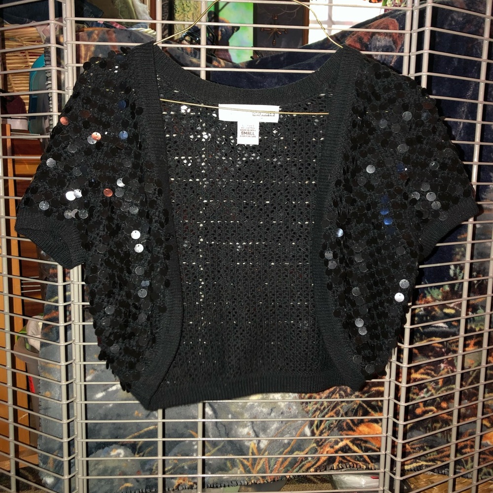 Girls black bling open cardigan perfect condition